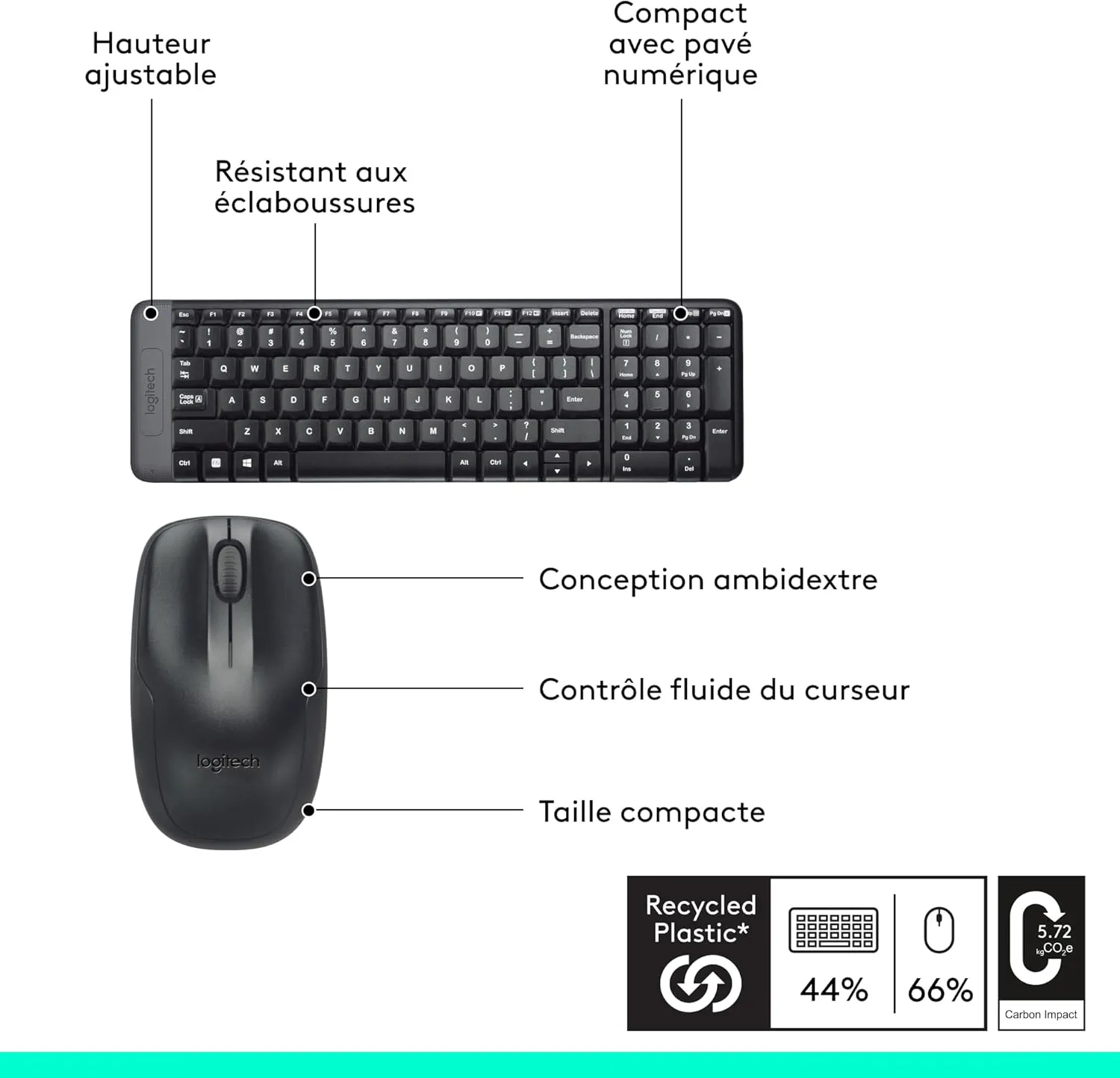 CLAVIER SOURIS COMBO LOGITECH MK220_3