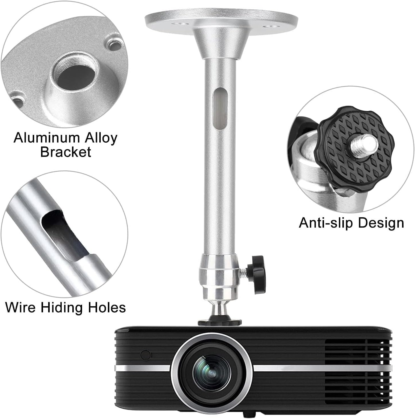 SUPPORT VIDEO PROJECTEUR MUR OU PLAFOND AJUSTABLE 360° RD-3047_3